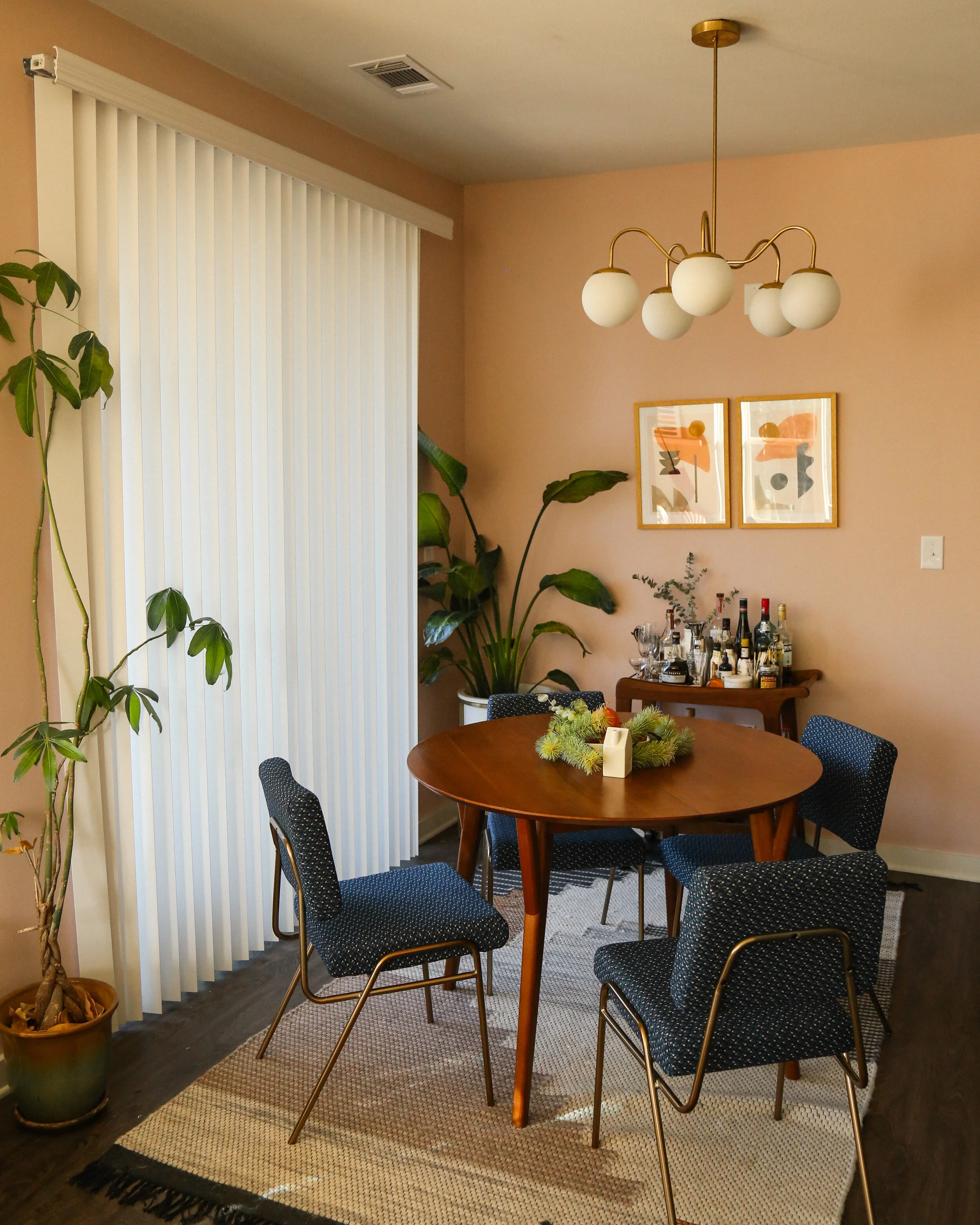 Mid century modern sale pink